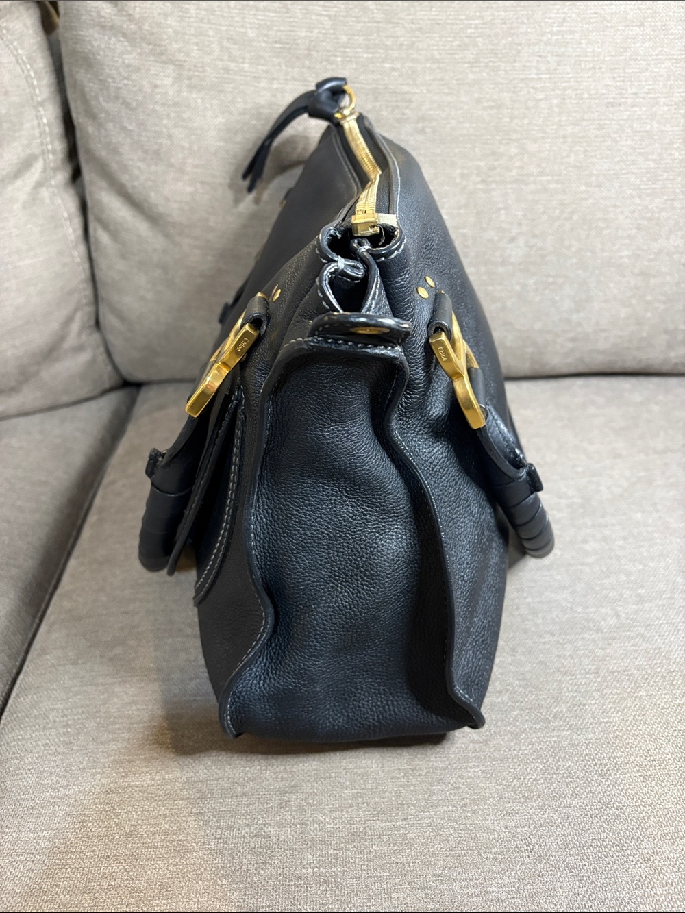 Chloé Marcie Black Leather Satchel - Picture 6 of 15